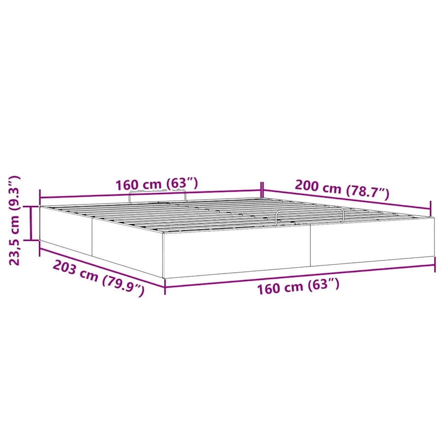 Cadre de lit ottoman sans matelas vert foncé 160x200 cm velours - 14