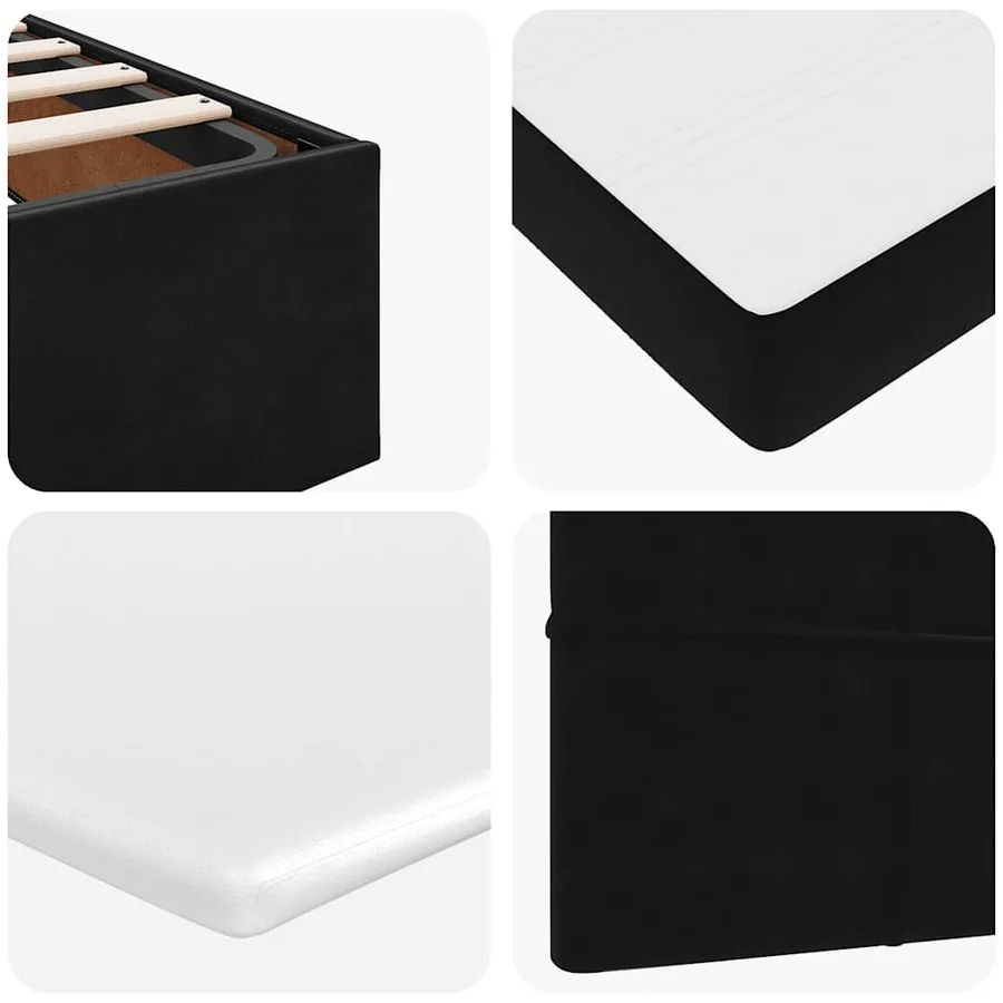 Cadre de lit ottoman avec matelas noir 160x200 cm velours - 14