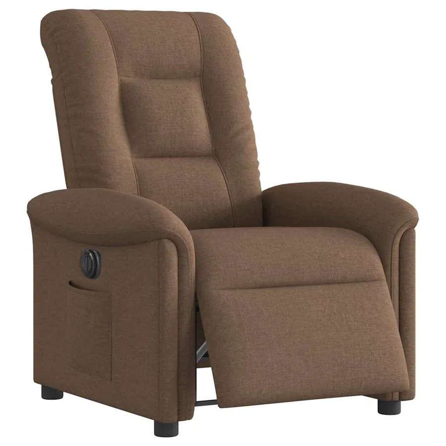 Fauteuil inclinable électrique Marron Tissu - 3