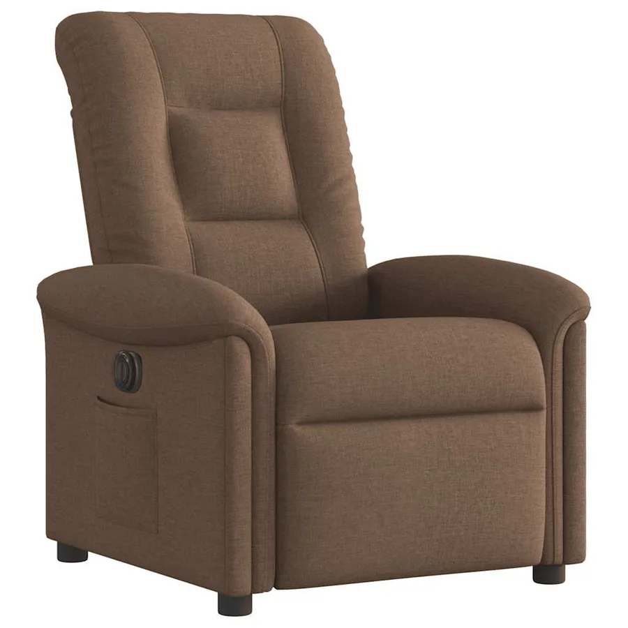 Fauteuil inclinable électrique Marron Tissu - 4