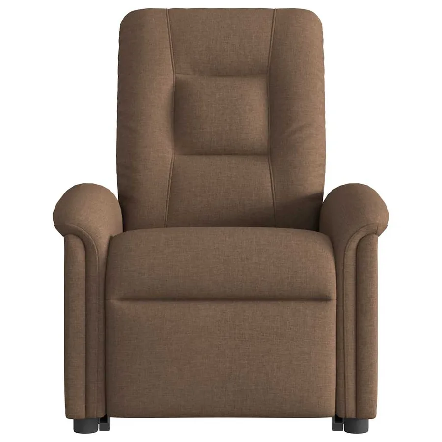 Fauteuil inclinable électrique marron tissu - 4
