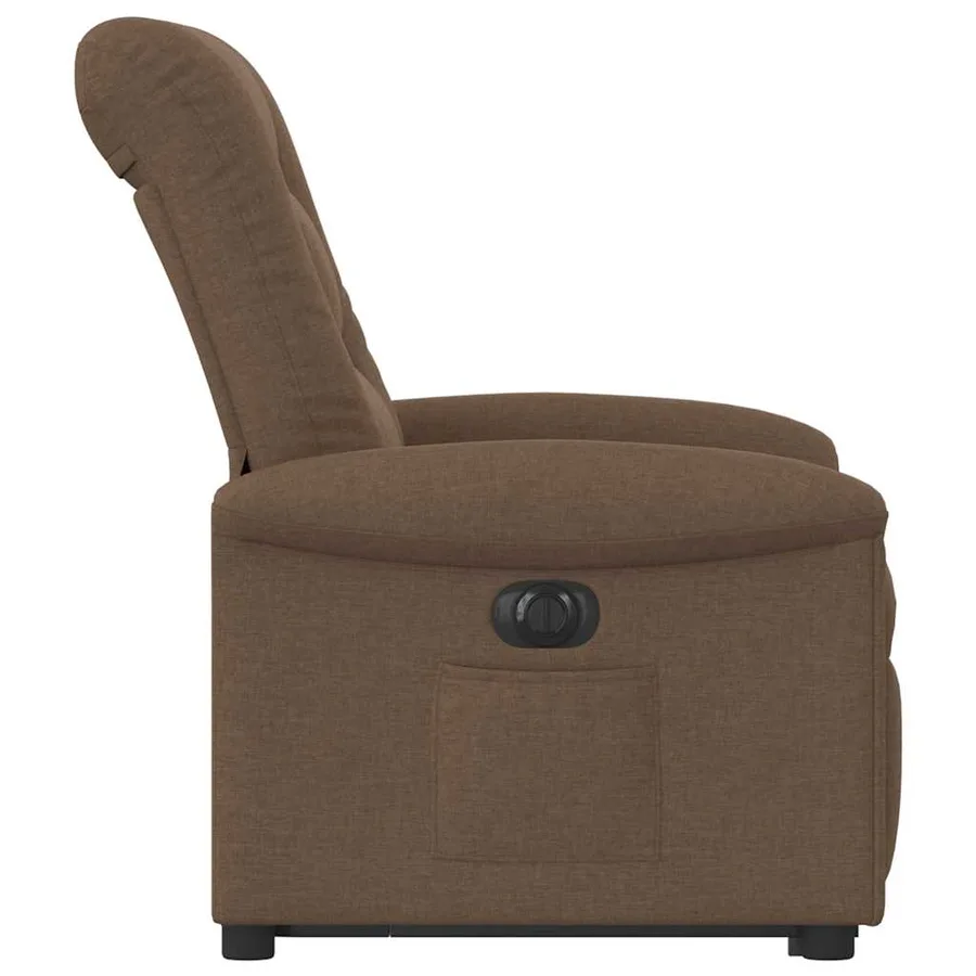 Fauteuil inclinable électrique marron tissu - 6