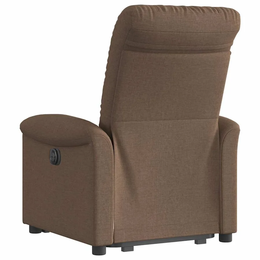 Fauteuil inclinable électrique marron tissu - 7