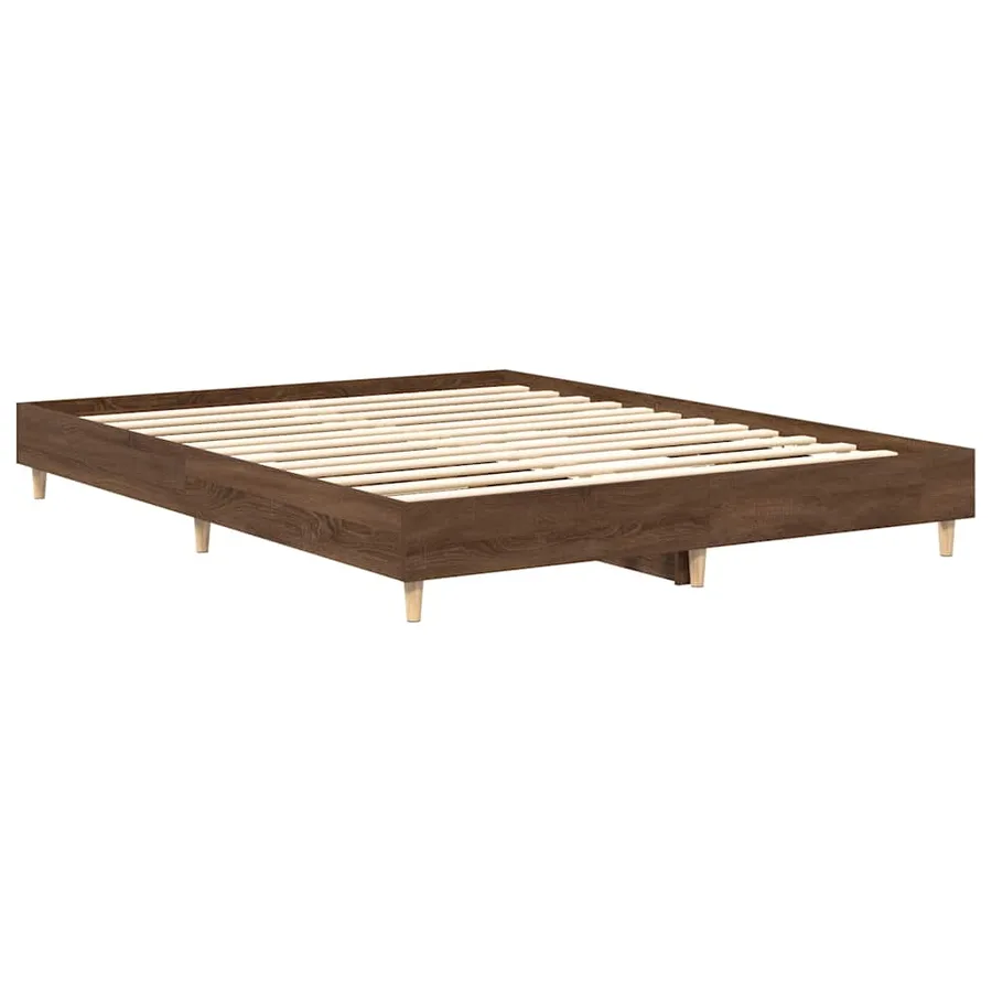 Cadre de lit sans matelas chêne marron 75x190cm bois ingénierie - 7