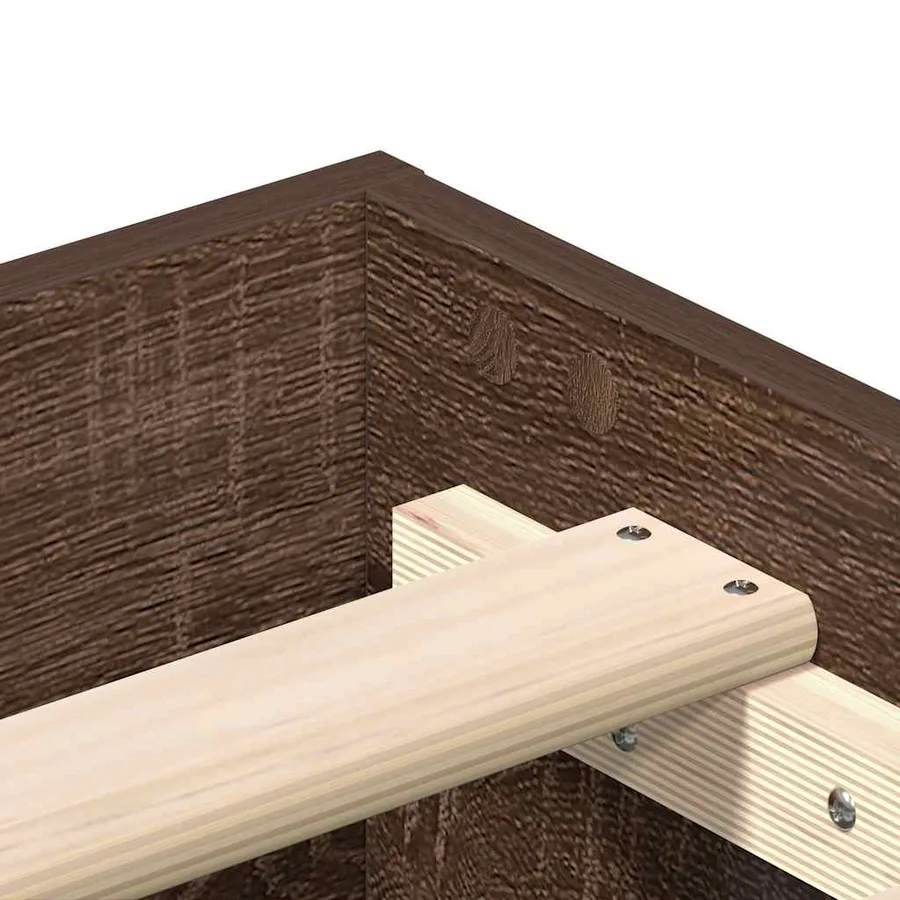 Cadre de lit sans matelas chêne marron 75x190cm bois ingénierie - 8