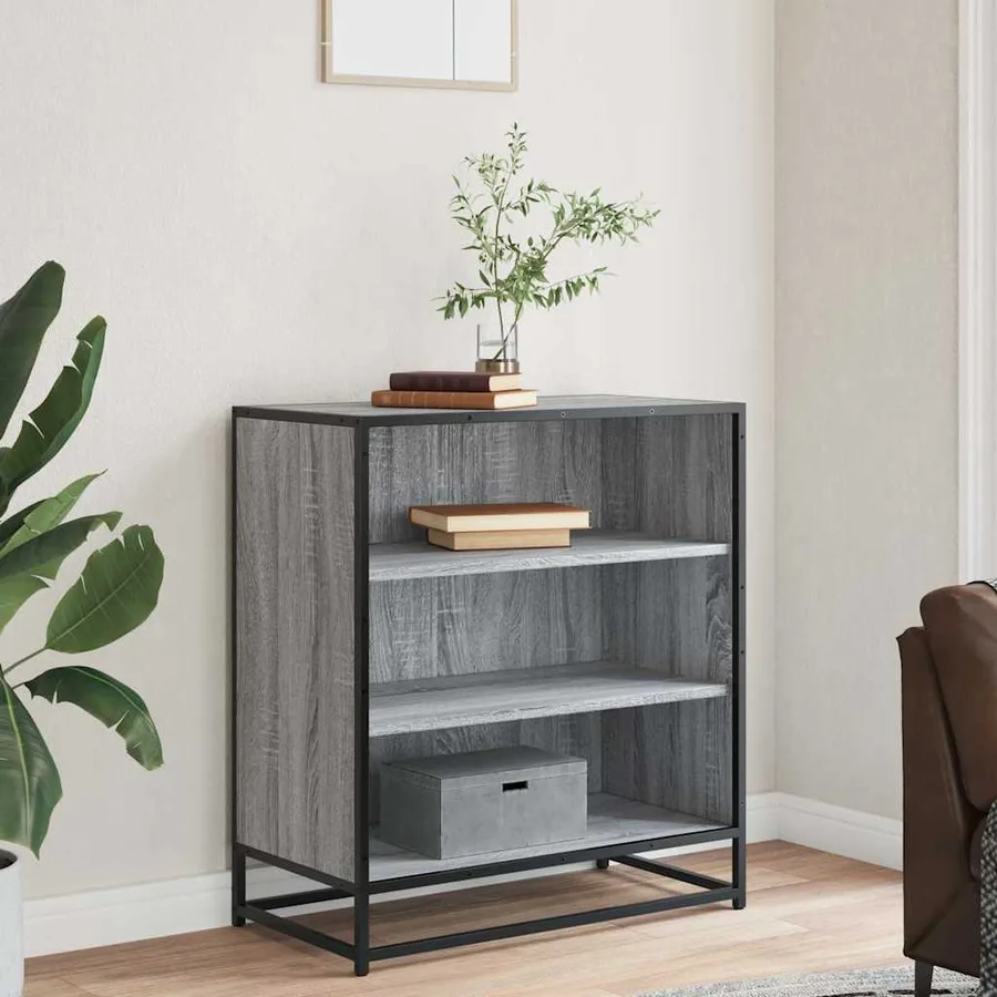Buffet sonoma gris 68x35x76 cm bois d'ingénierie et métal - 3