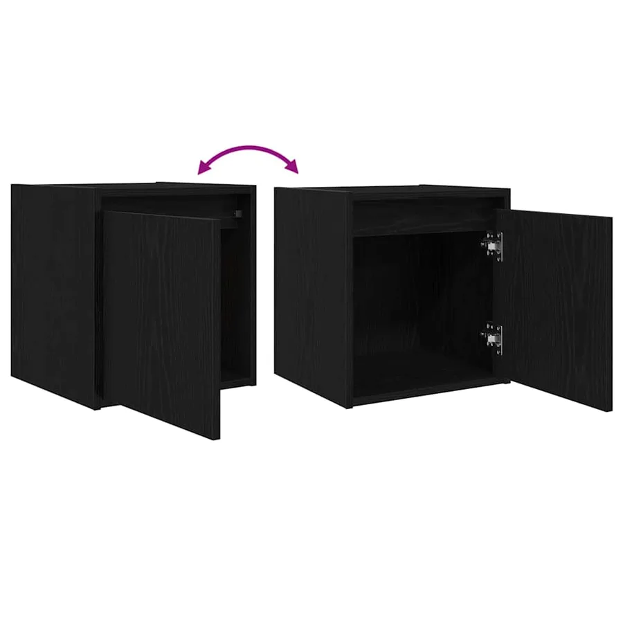 Tables de chevet murales 2 pcs noir 38x34x40 cm - 10