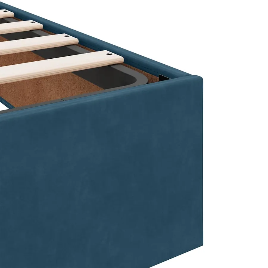 Cadre de lit ottoman avec matelas bleu foncé 140x200 cm velours - 13
