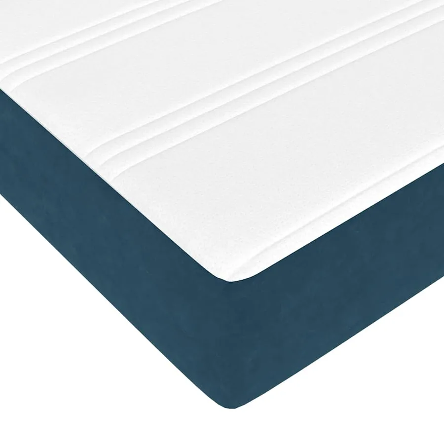 Cadre de lit ottoman avec matelas bleu foncé 140x200 cm velours - 14