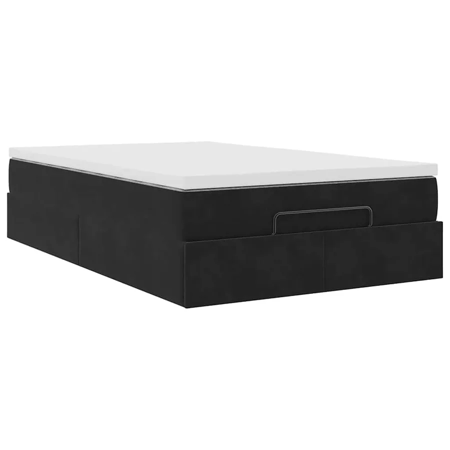 Cadre de lit ottoman avec matelas noir 120x200 cm velours - 6
