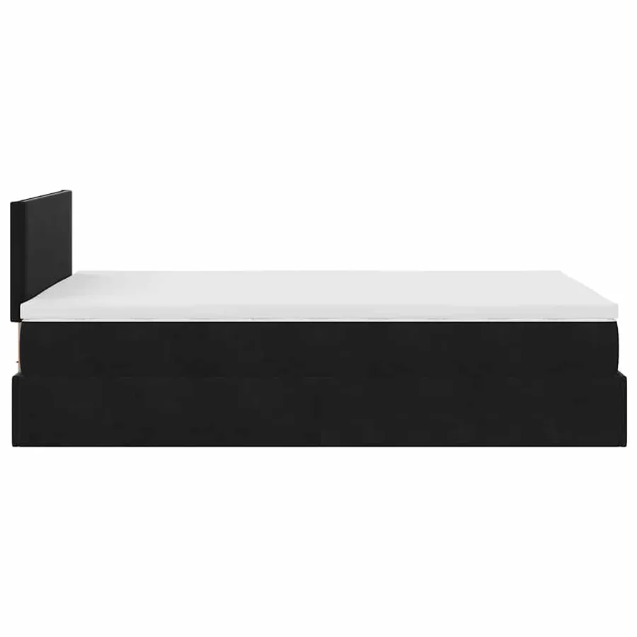 Cadre de lit ottoman avec matelas noir 120x200 cm velours - 8