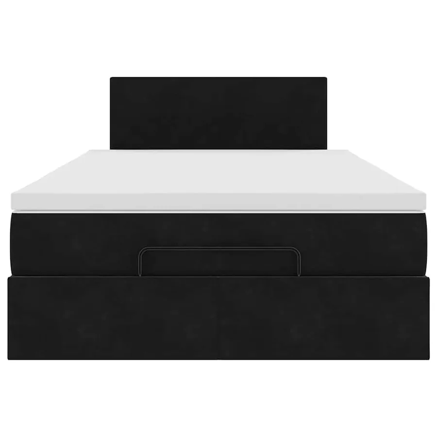 Cadre de lit ottoman avec matelas noir 120x200 cm velours - 6