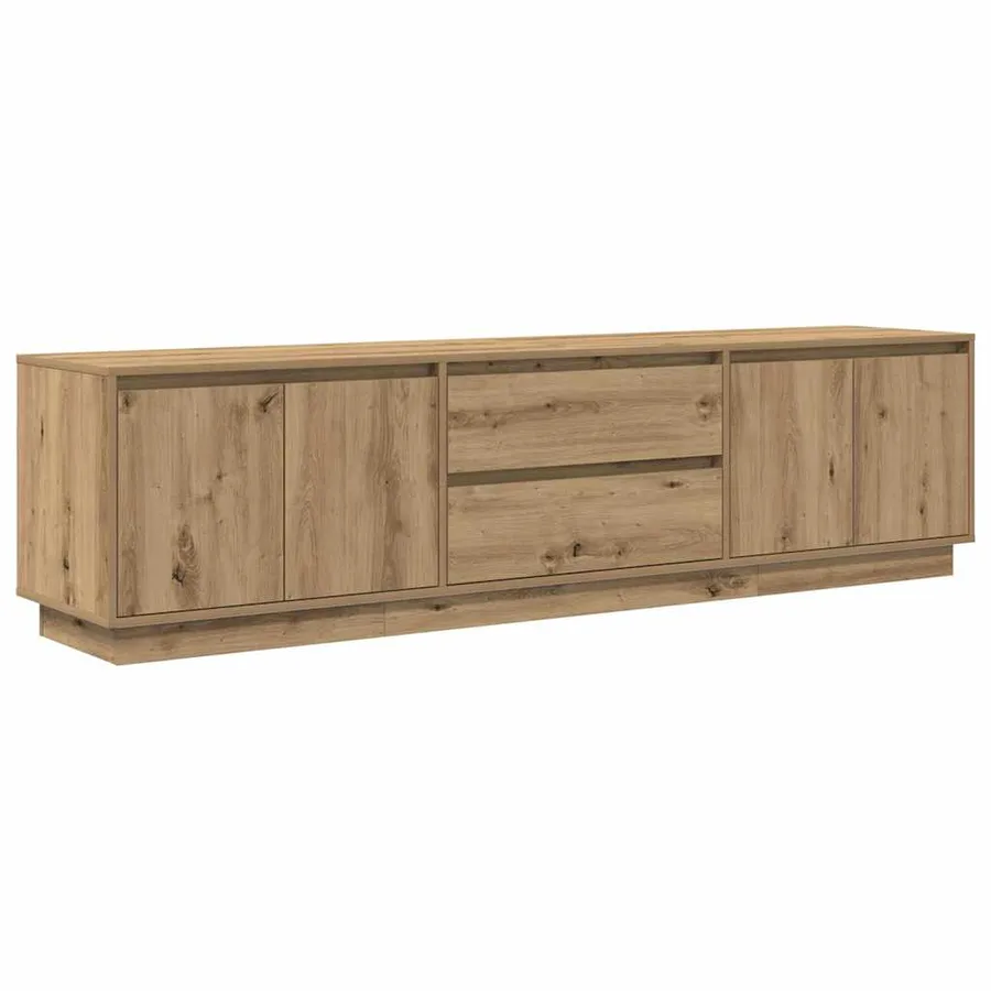 Meuble TV avec éclairages LED chêne artisanal 193,5x41x50 cm - 3