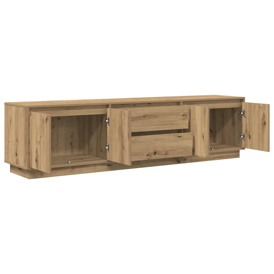 Meuble TV avec éclairages LED chêne artisanal 193,5x41x50 cm - 6