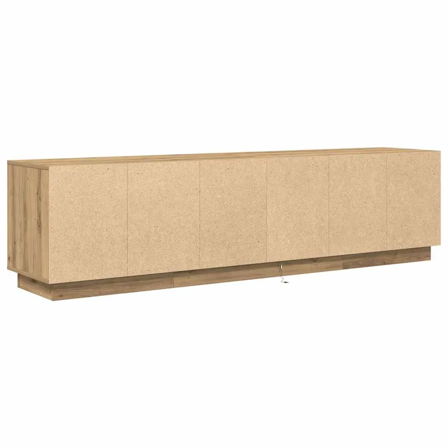 Meuble TV avec éclairages LED chêne artisanal 193,5x41x50 cm - 9