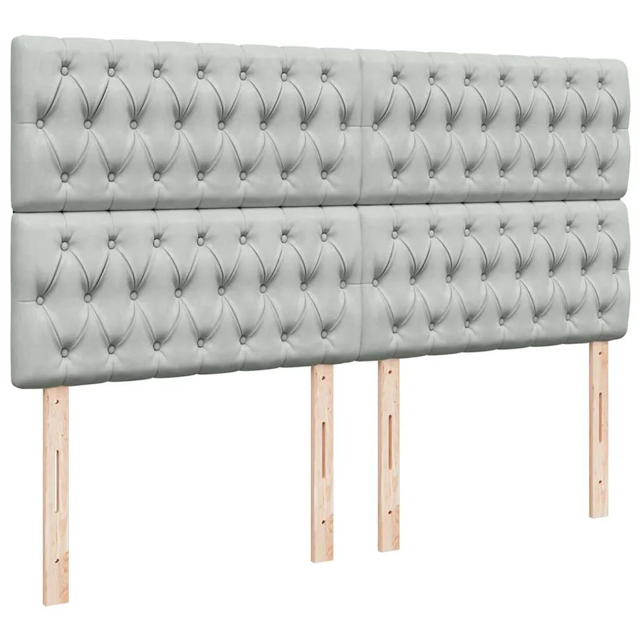 Cadre de lit ottoman et matelas gris clair 180x200cm velours - 13