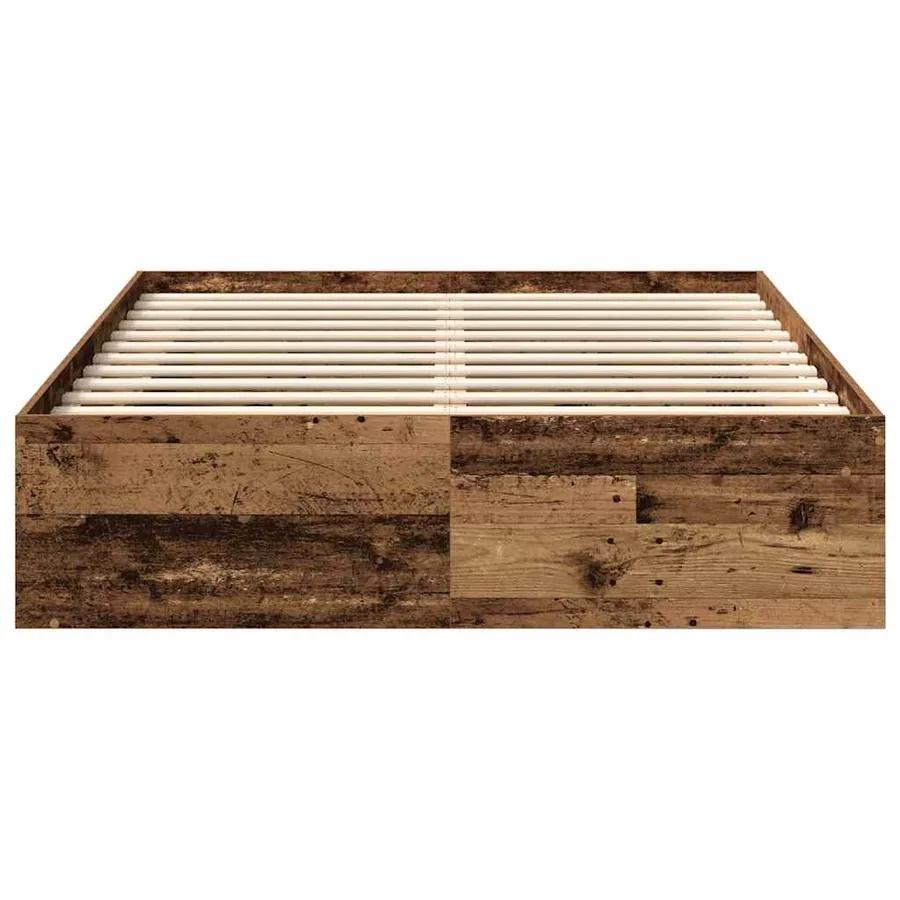 Cadre de lit sans matelas vieux bois 140x200 cm bois ingénierie - 5