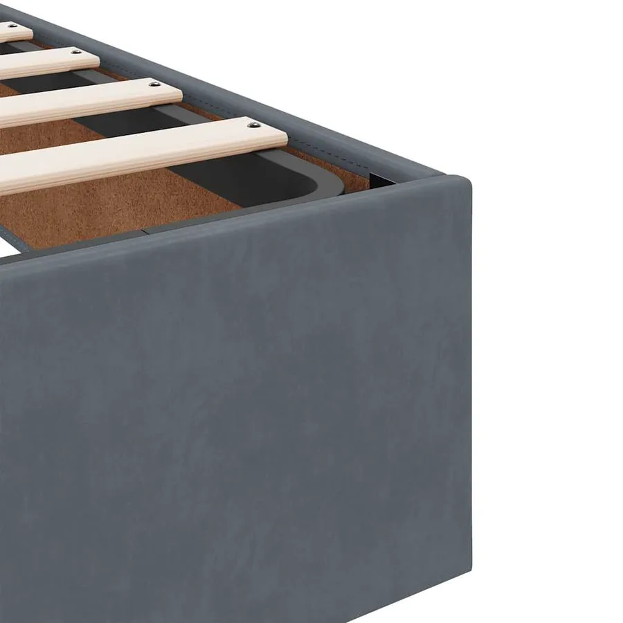 Cadre de lit ottoman sans matelas gris foncé 140x190 cm velours - 11