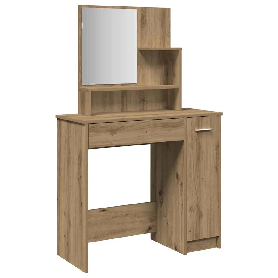 Coiffeuse avec miroir chêne artisanal 86,5x35x136 cm - 2
