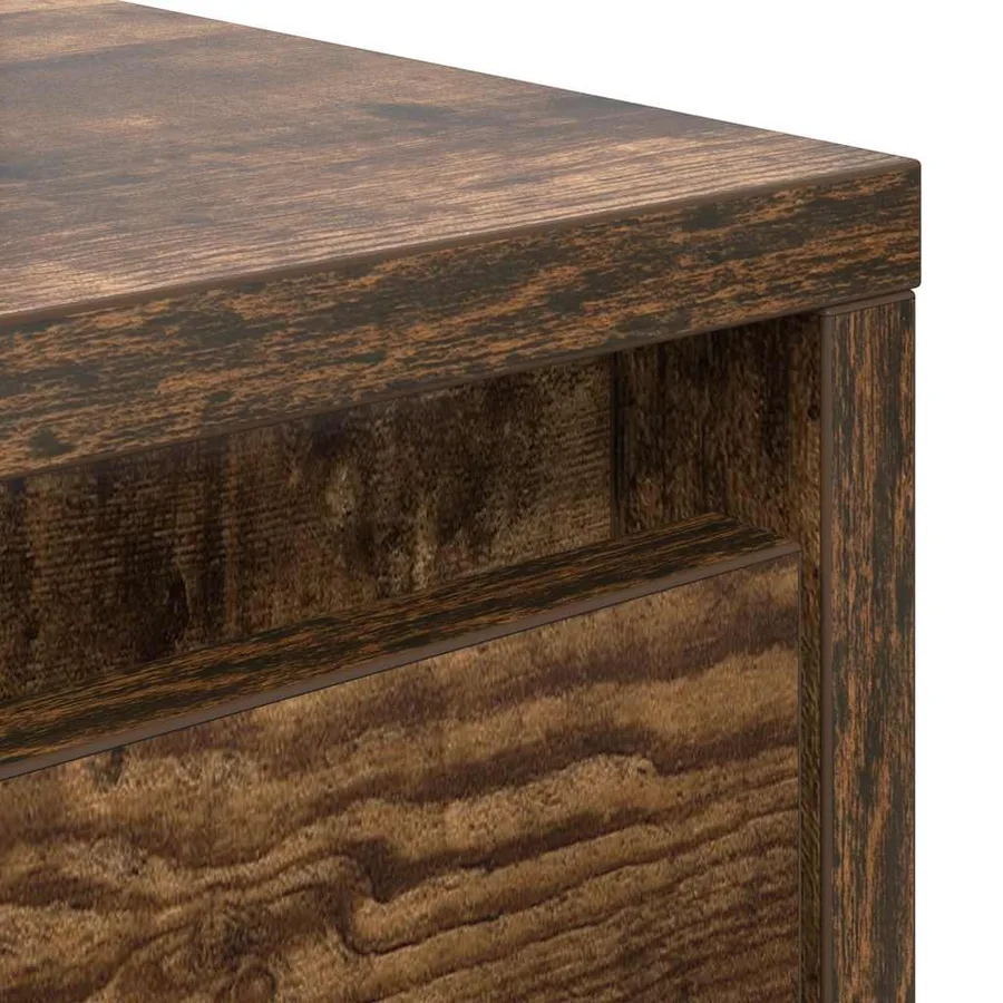 Table basse avec tiroirs chêne fumé 100x100x40 cm - 10