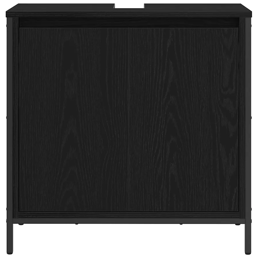Meuble vasque de salle de bain noir 60x34,5x60 cm - 6