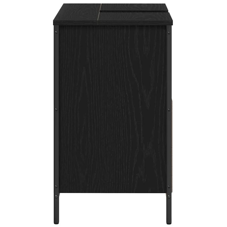 Meuble vasque de salle de bain noir 60x34,5x60 cm - 7
