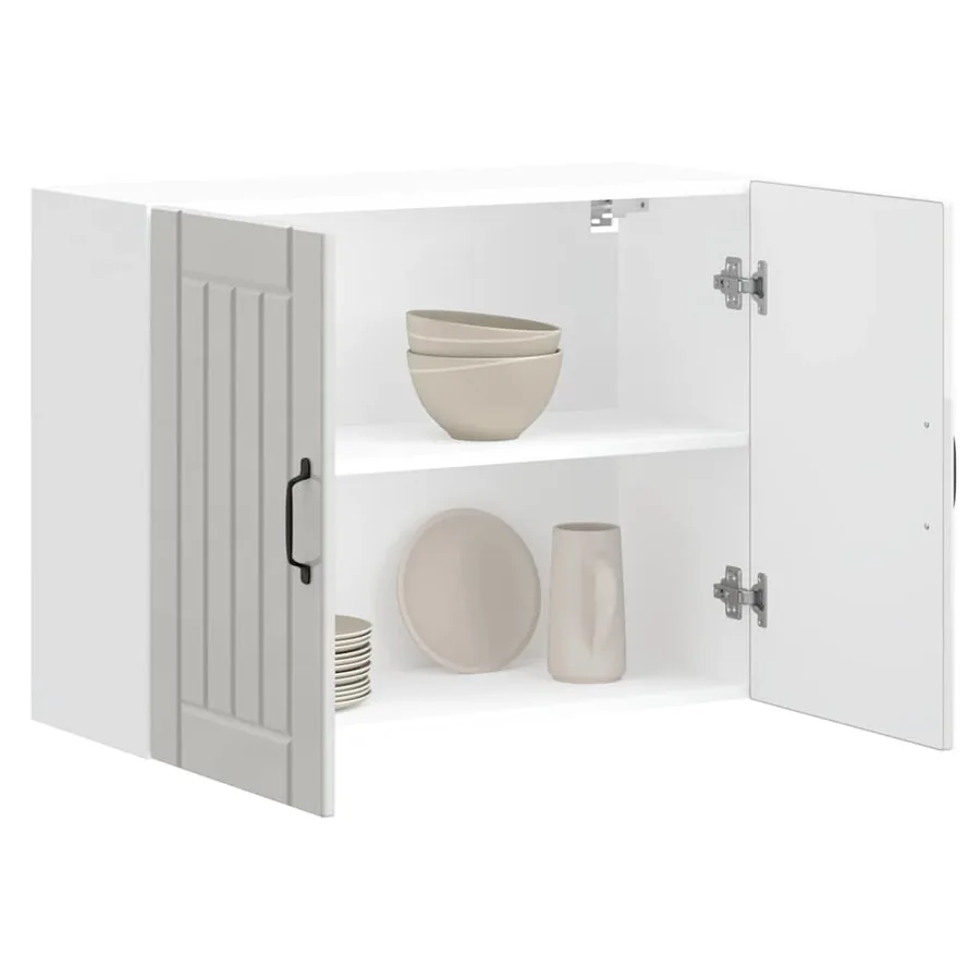 Armoire murale de cuisine Lucca blanc brillant bois ingénierie - 8