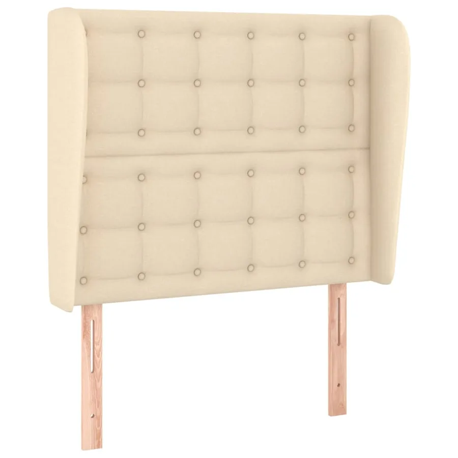 Tête de lit avec oreilles Crème 83x23x118/128 cm Tissu - 2