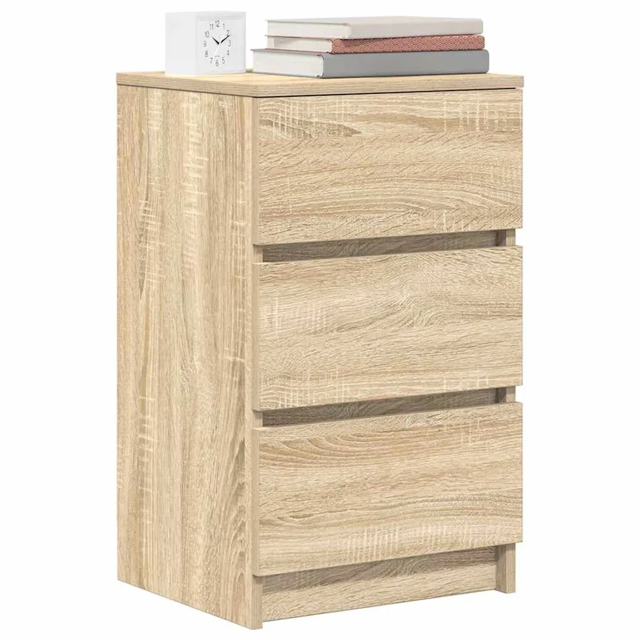 Tables de chevet avec 3 tiroirs 2 pcs chêne sonoma 39x35x65 cm - 4