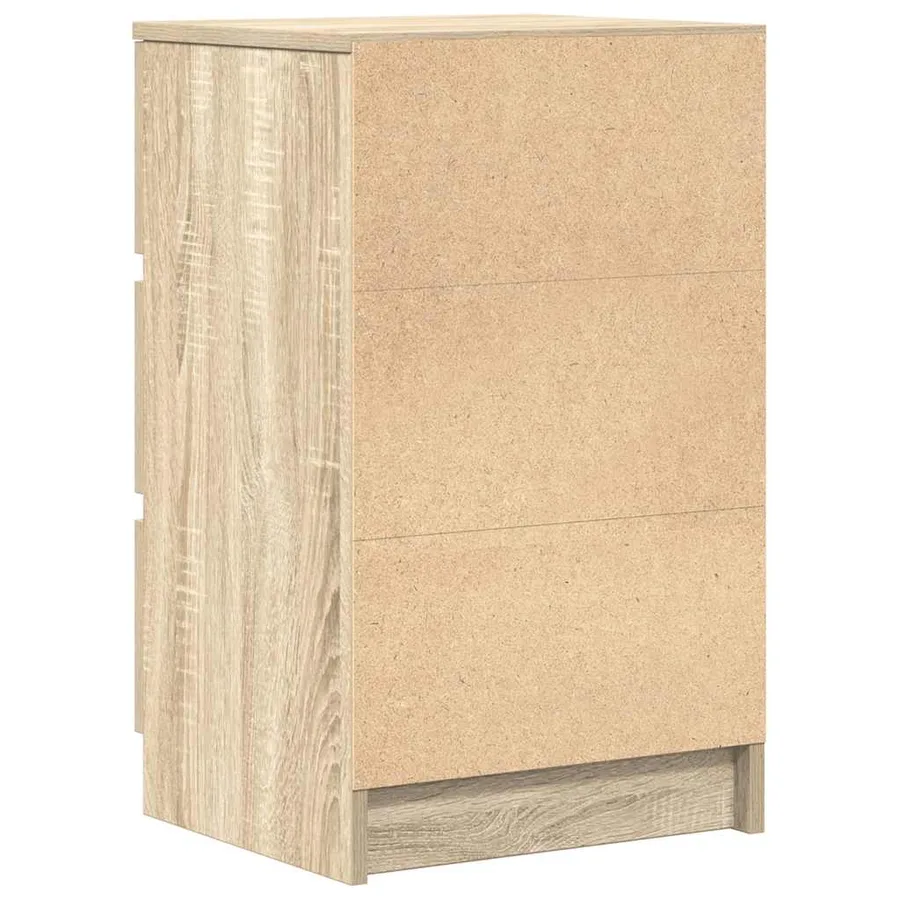 Tables de chevet avec 3 tiroirs 2 pcs chêne sonoma 39x35x65 cm - 9