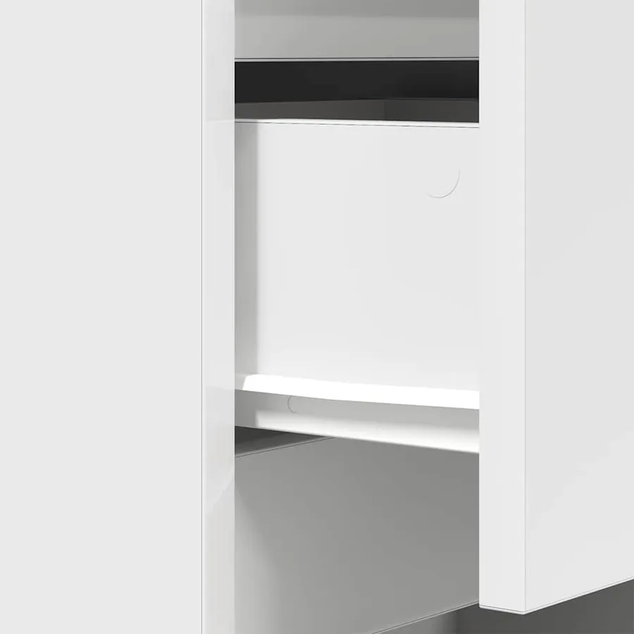 Table de chevet avec 3 tiroirs blanc 39x35x65 cm - 10