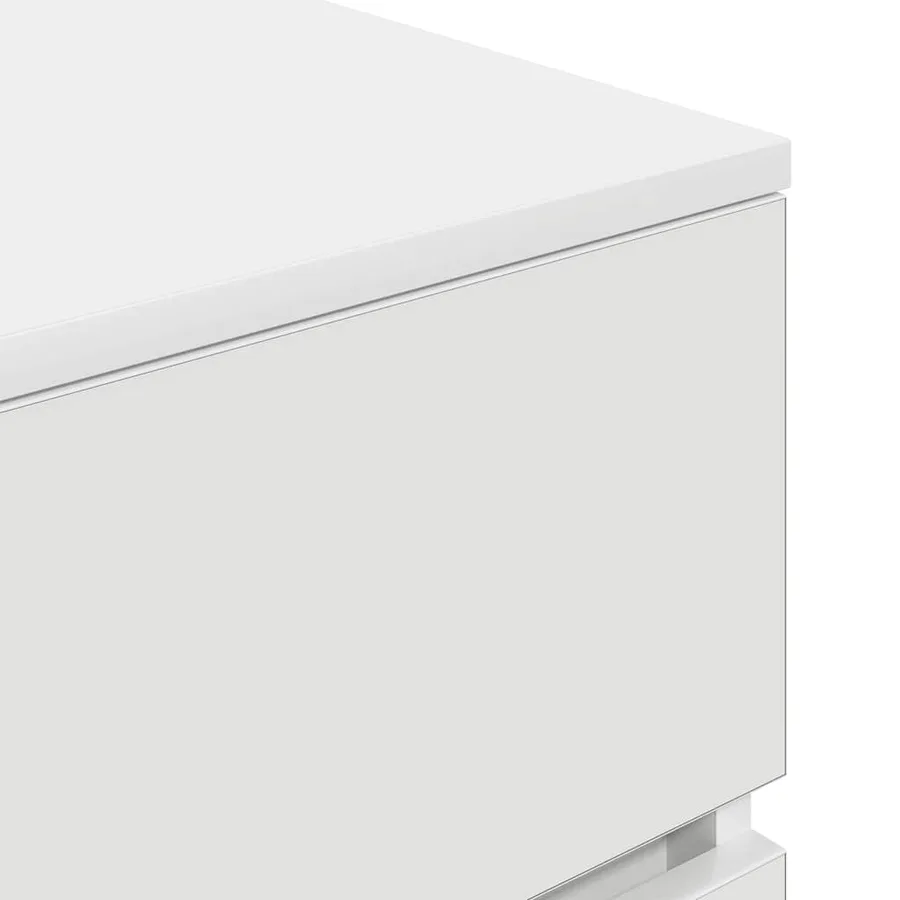 Table de chevet avec 3 tiroirs blanc 39x35x65 cm - 9