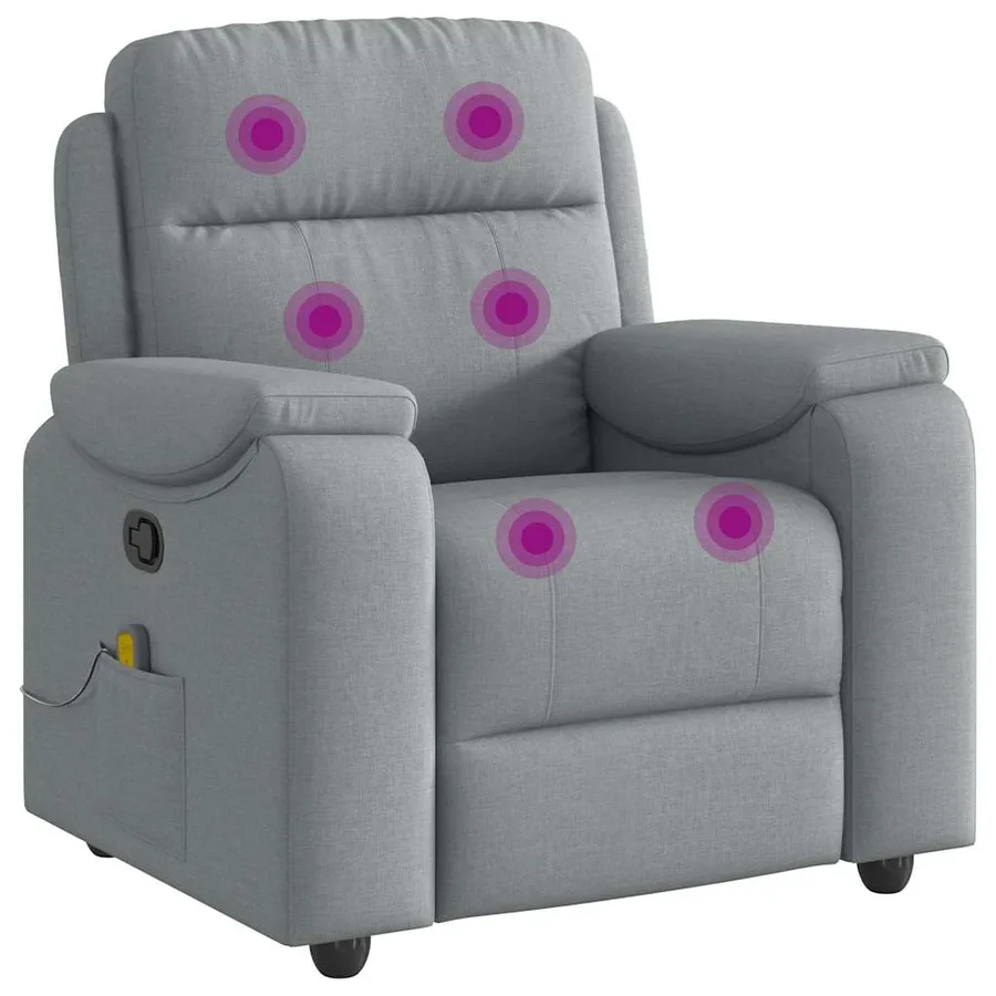 Fauteuil de massage inclinable Gris clair Tissu - 6