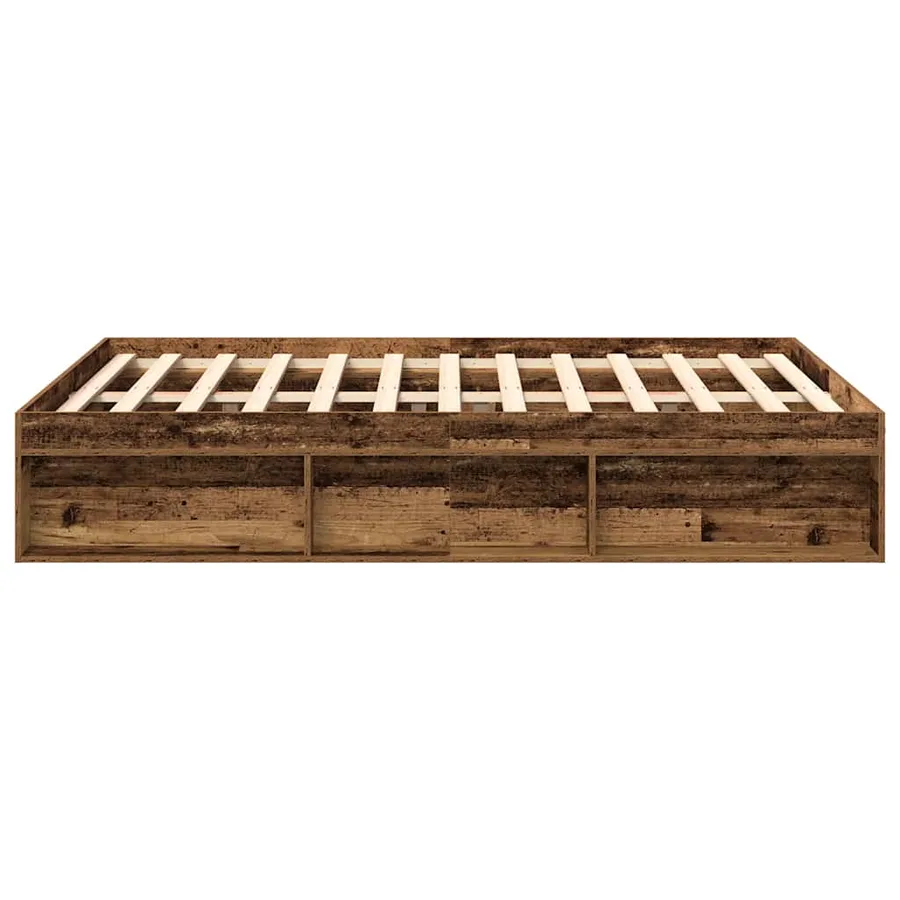 Cadre de lit sans matelas vieux bois 140x190 cm bois ingénierie - 6