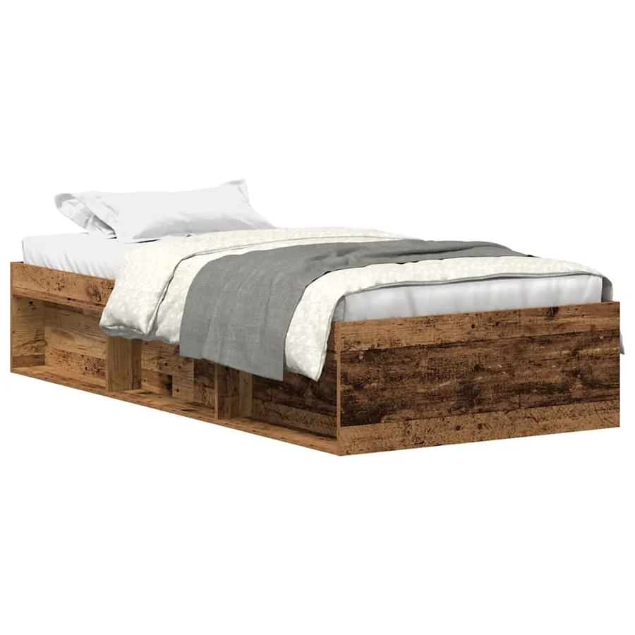 Cadre de lit sans matelas vieux bois 100x200 cm bois ingénierie - 2