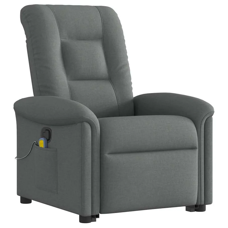 Fauteuil de massage inclinable Gris foncé Tissu - 4
