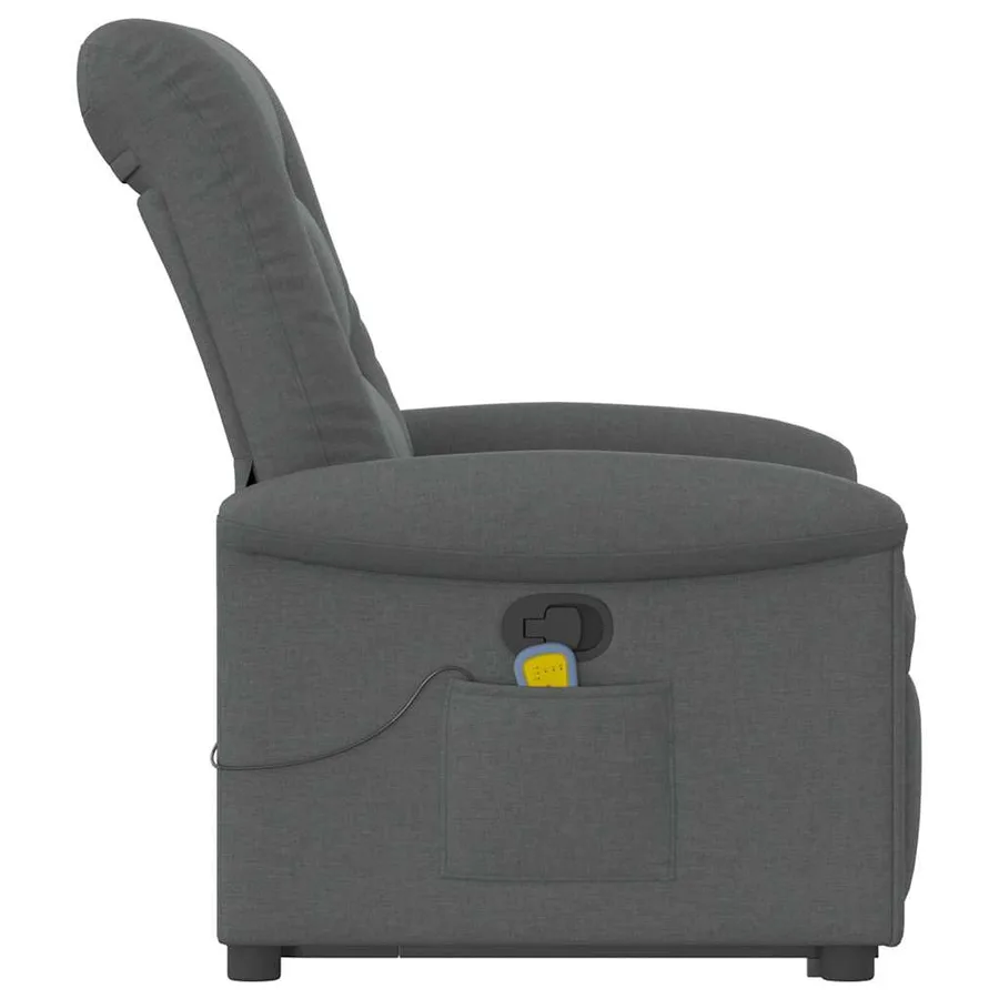 Fauteuil de massage inclinable Gris foncé Tissu - 6