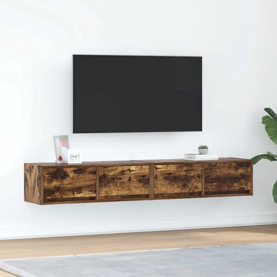 Meubles TV 2 pcs chêne fumé 80x31x25,5 cm bois d'ingénierie
