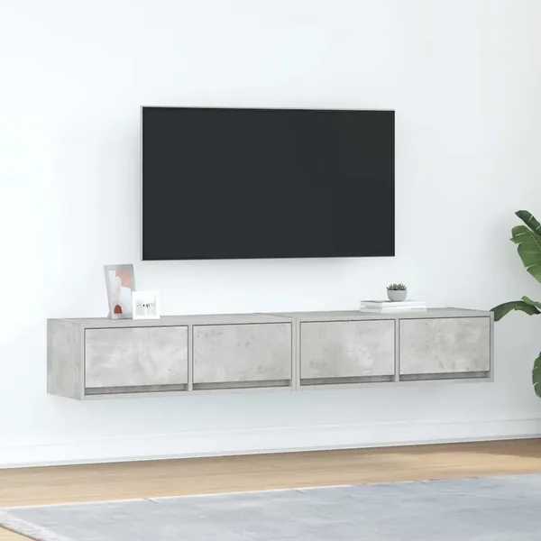 Meubles TV 2 pcs gris béton 80x31x25,5 cm bois d'ingénierie