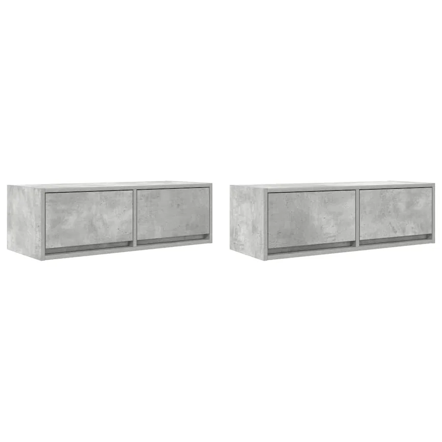 Meubles TV 2 pcs gris béton 80x31x25,5 cm bois d'ingénierie - 2