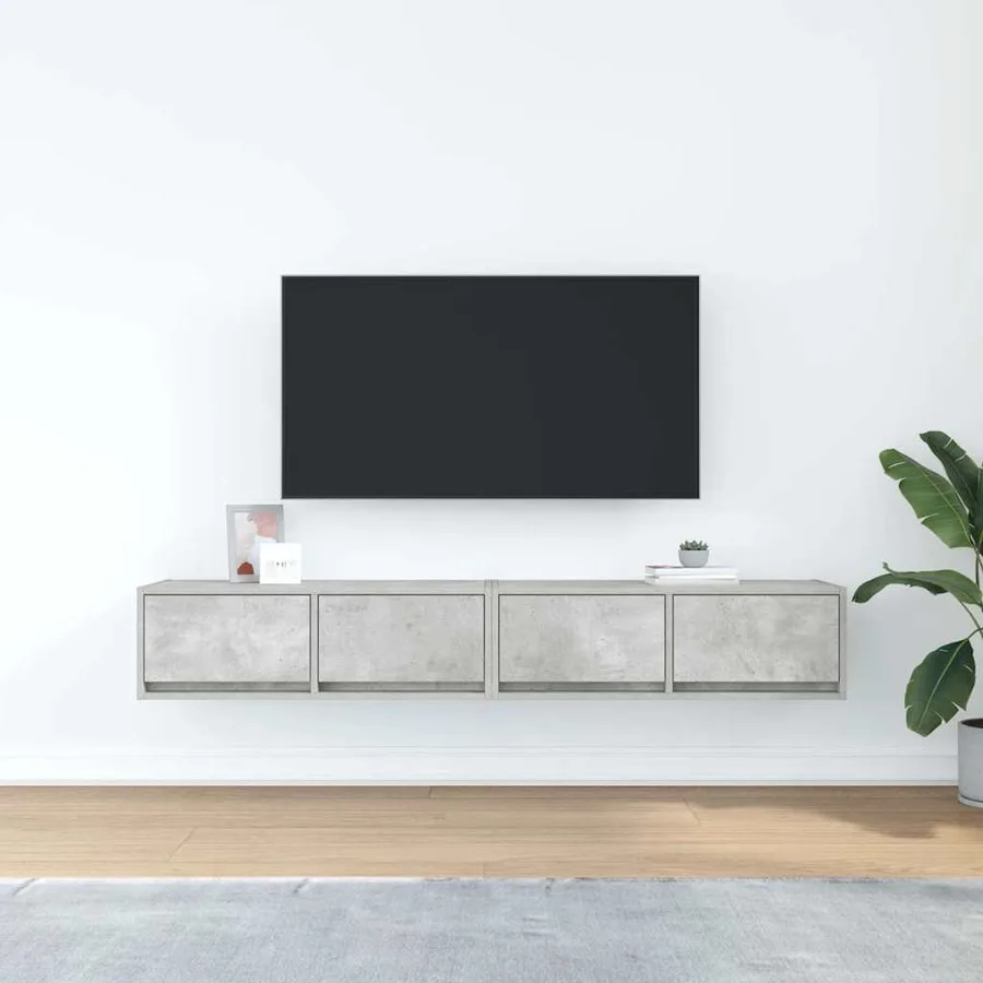 Meubles TV 2 pcs gris béton 80x31x25,5 cm bois d'ingénierie - 3