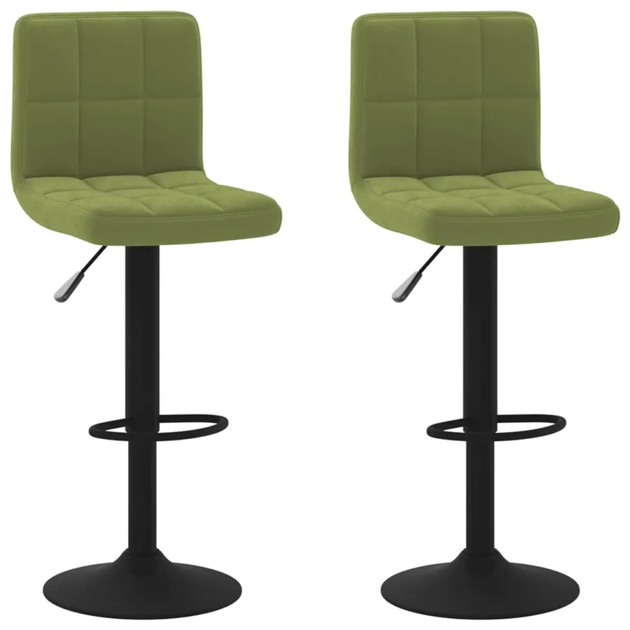 Tabourets de bar lot de 2 vert clair velours - 2