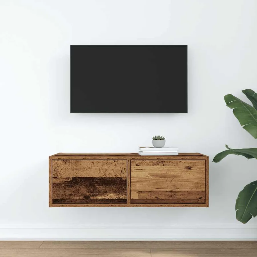 Meuble TV vieux bois 80x31x25,5 cm bois d'ingénierie - 3