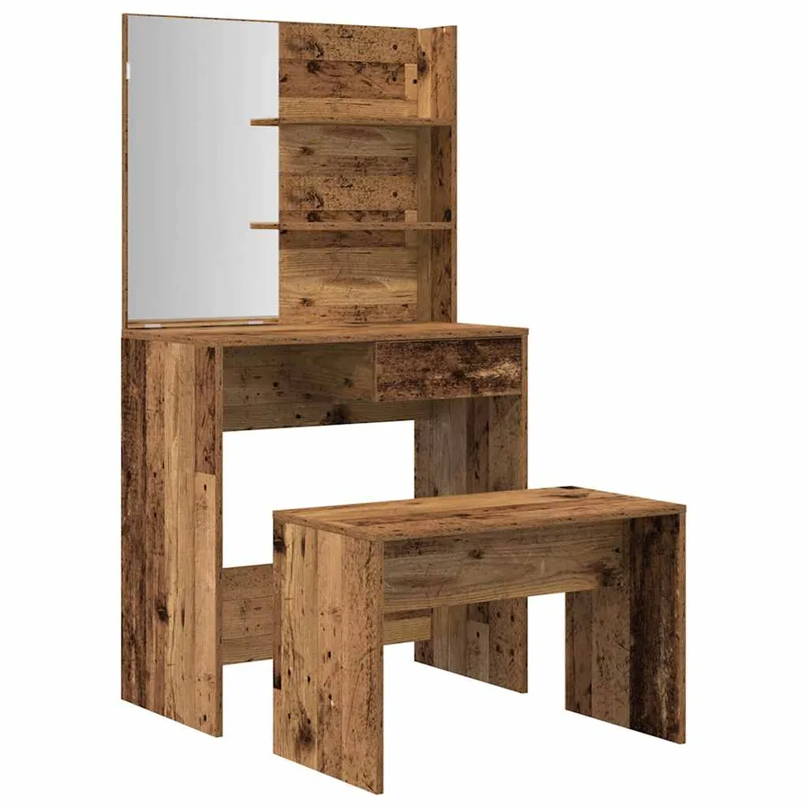 Ensemble de coiffeuse vieux bois bois d'ingénierie - 2