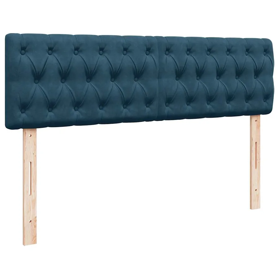 Cadre de lit ottoman avec matelas bleu foncé 140x190 cm velours - 8