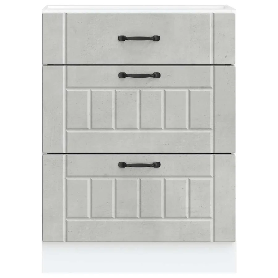 Armoire de cuisine Lucca gris béton bois ingénierie - 4