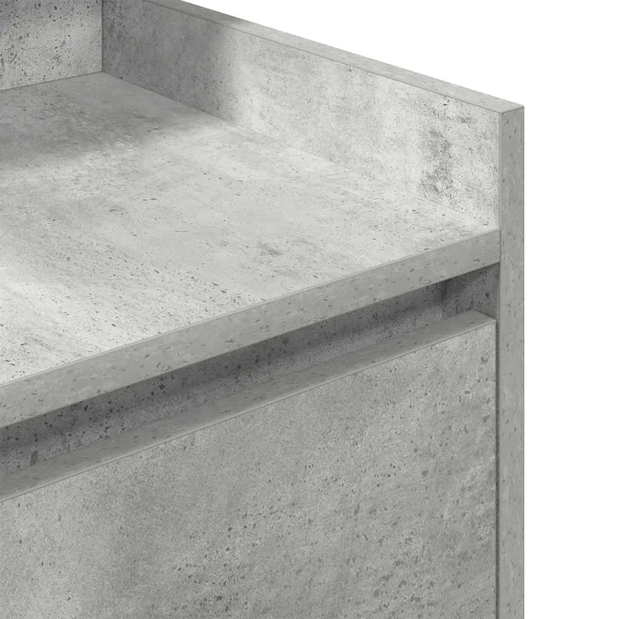 Table de chevet avec 2 tiroirs gris béton 38x34x80 cm - 9