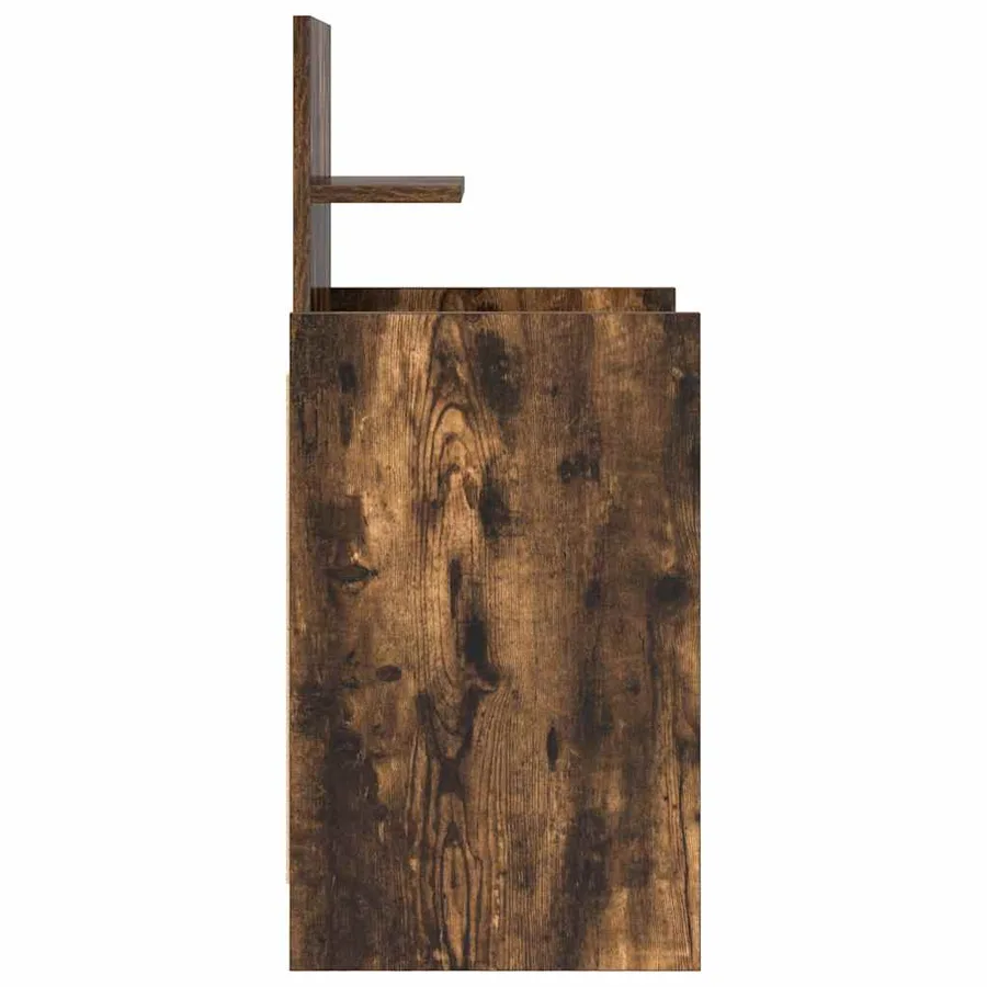 Table de chevet avec 2 tiroirs chêne fumé 38x34x80 cm - 7