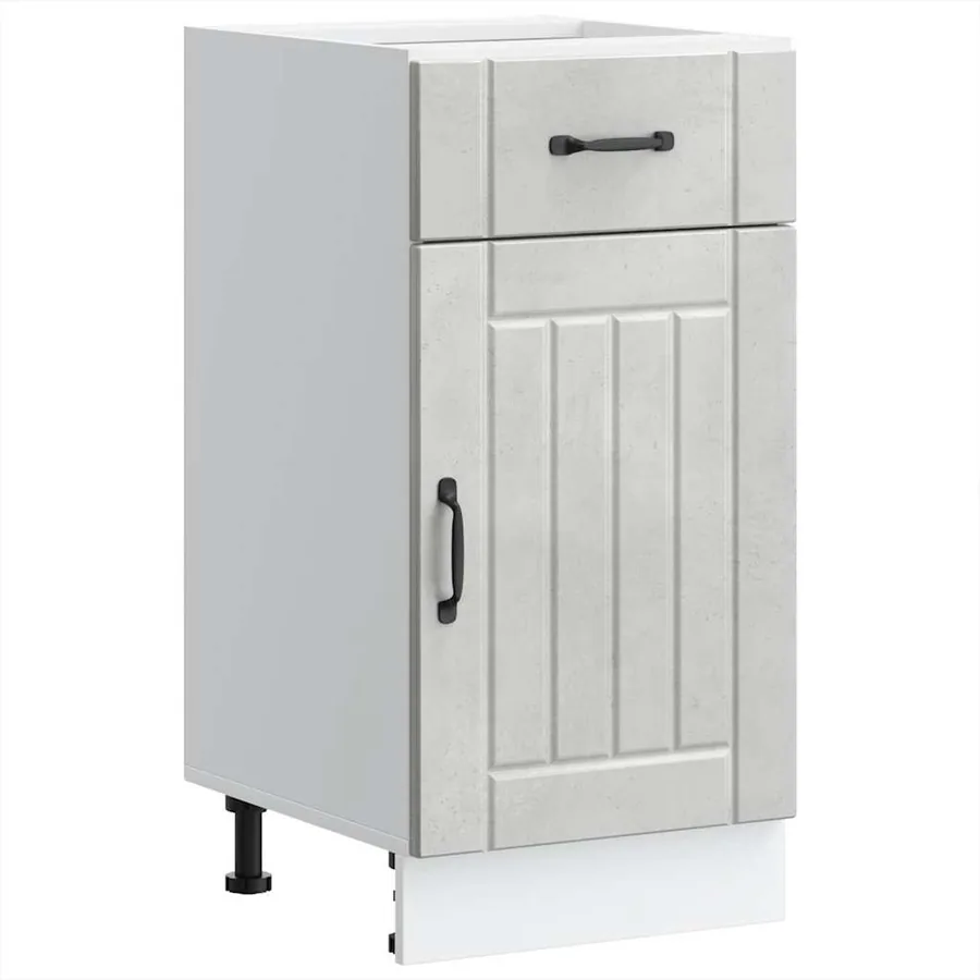 Armoire de cuisine Lucca gris béton bois ingénierie
