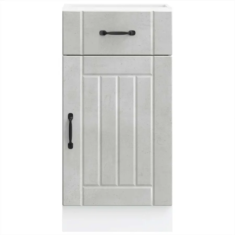 Armoire de cuisine Lucca gris béton bois ingénierie - 4